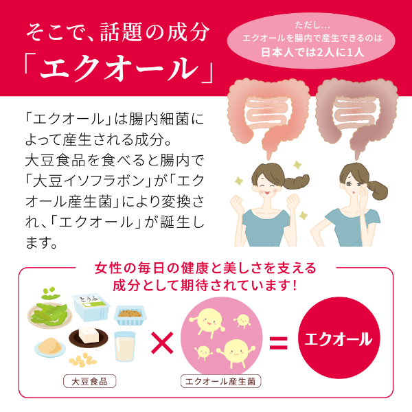 LOHACO - 発酵大豆イソフラボン エクオールα +美容サポート 約30日分