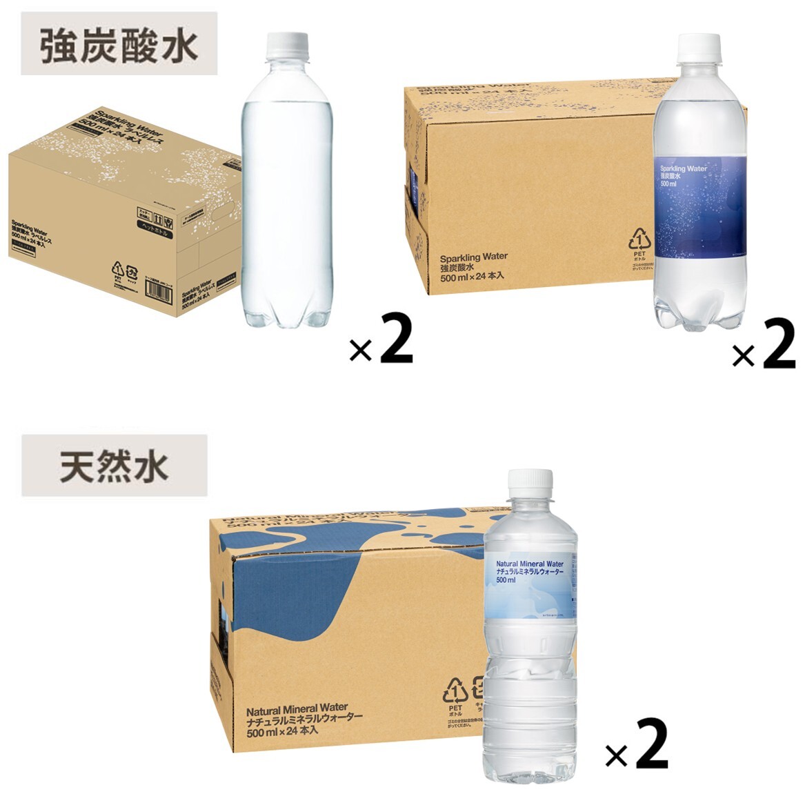オリジナル ミネラルウォーター/強炭酸水500ml 48本