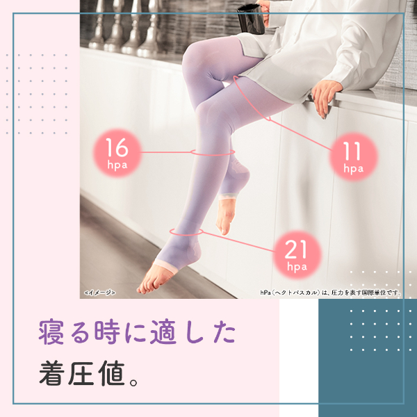 LOHACO - 寝ながらメディキュット 着圧スパッツ M ラベンダー 加圧