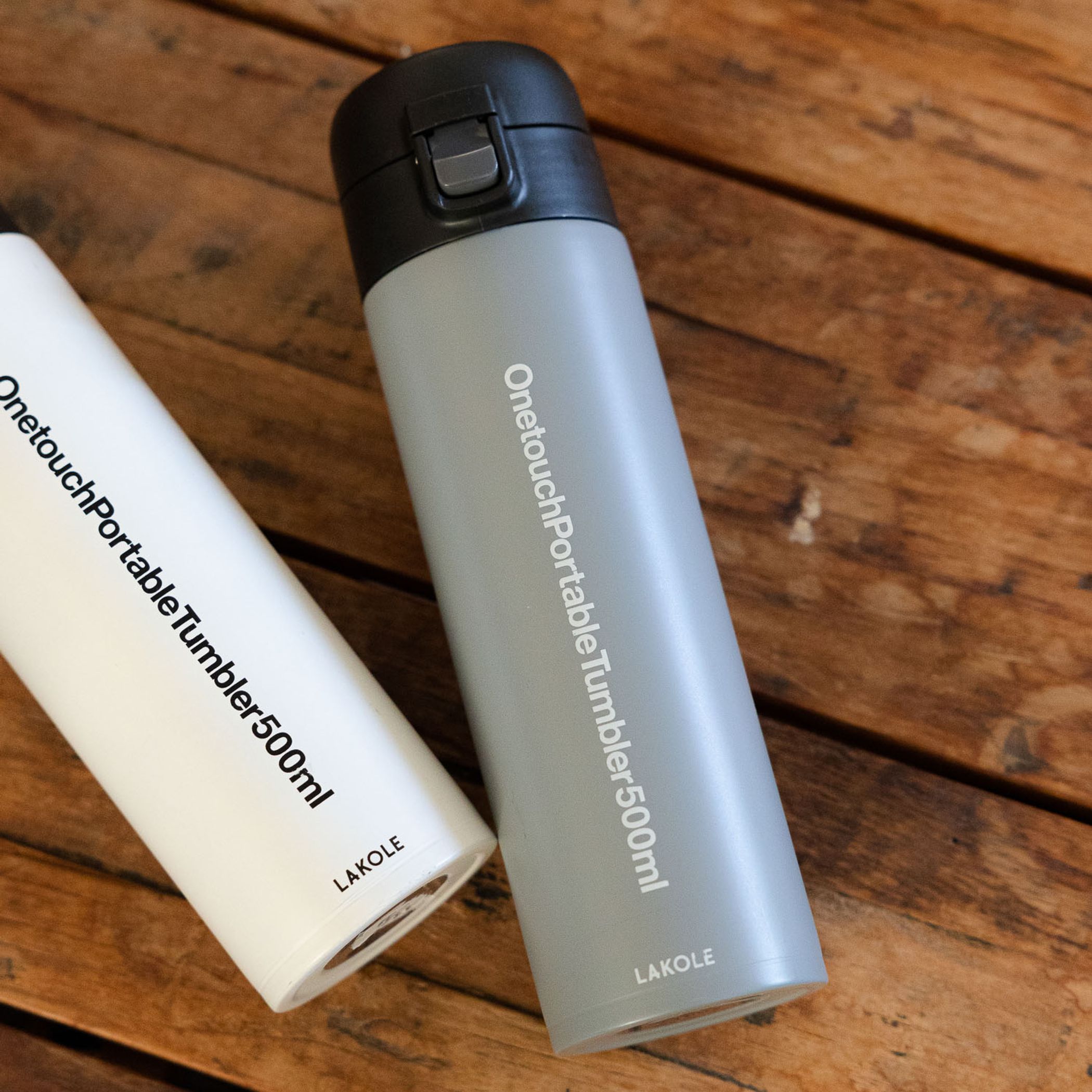 LOHACO - ワンタッチポータブルタンブラー（500ml） ブラック LAKOLE