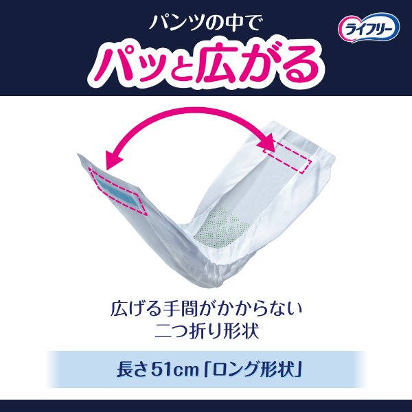 LOHACO - パンツ用尿とりパッド 尿漏れ ライフリー ズレずに安心 夜用