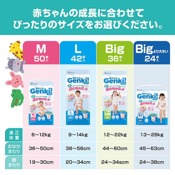 LOHACO - あんしんGenki！パンツ L（9〜14kg）1パック（42枚入）ふわ