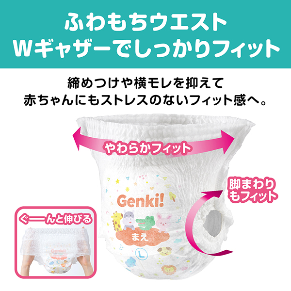 LOHACO - あんしんGenki！パンツ L（9〜14kg）1パック（42枚入）ふわ
