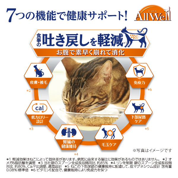 LOHACO - オールウェル 早食いが気になる猫用 フィッシュ味 国産 2.4kg