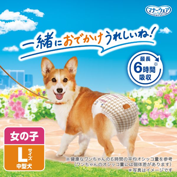 LOHACO - マナーウェア 女の子用 Lサイズ 中型犬用 14枚 ペット用 3袋