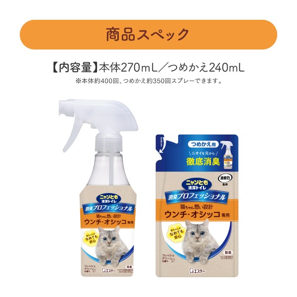 LOHACO - ニャンとも清潔トイレ 消臭プロフェッショナル 猫用 スプレー